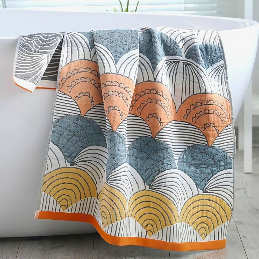 Badetuch Baumwolle Muscheljacquard 70x140 cm