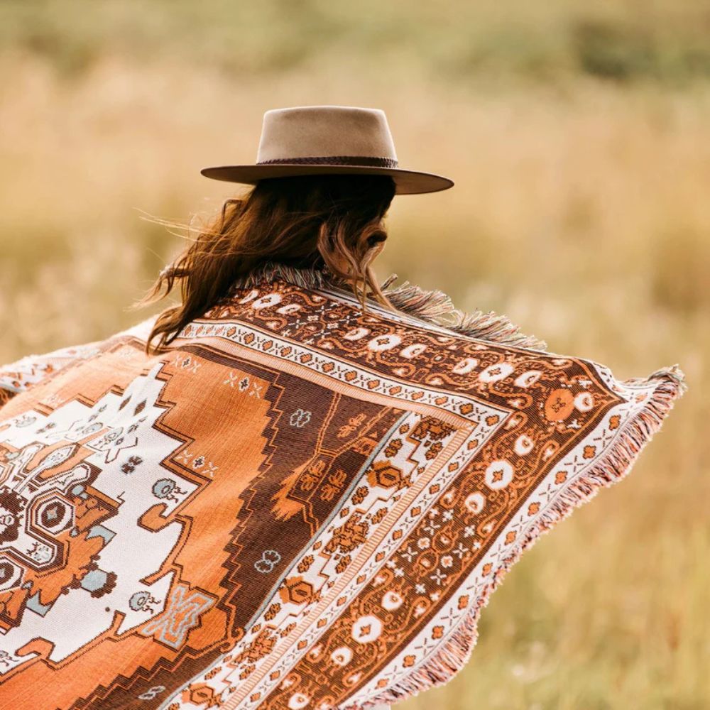 Gemusterte Boho-Decke 130 x 160 cm