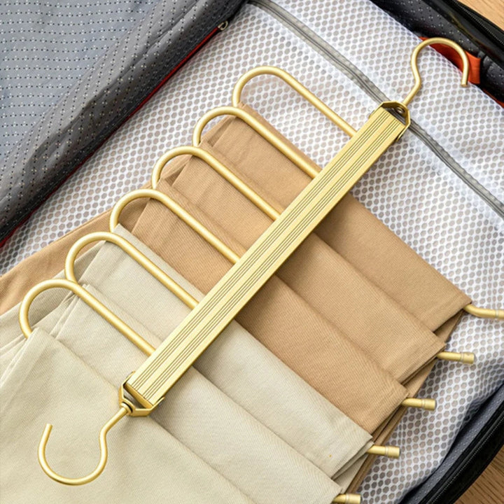 Porte-pantalons pivotant en aluminium pour 6 pantalons