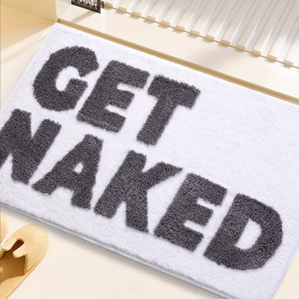 Badematte mit Schriftzug Get Naked