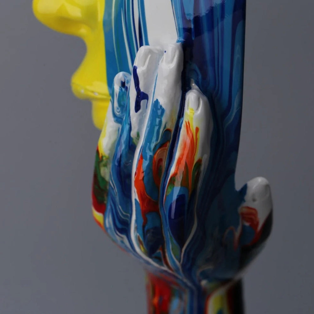 Skulptur Gesicht farbig abstrakt