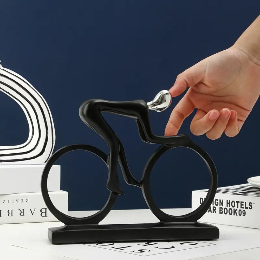 Skulptur Radfahrer Metall