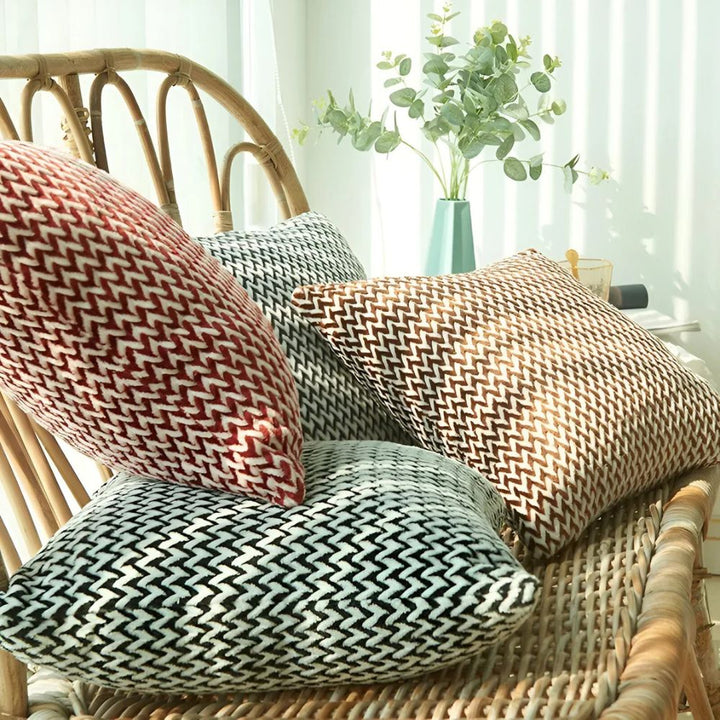 Housse de coussin à chevrons