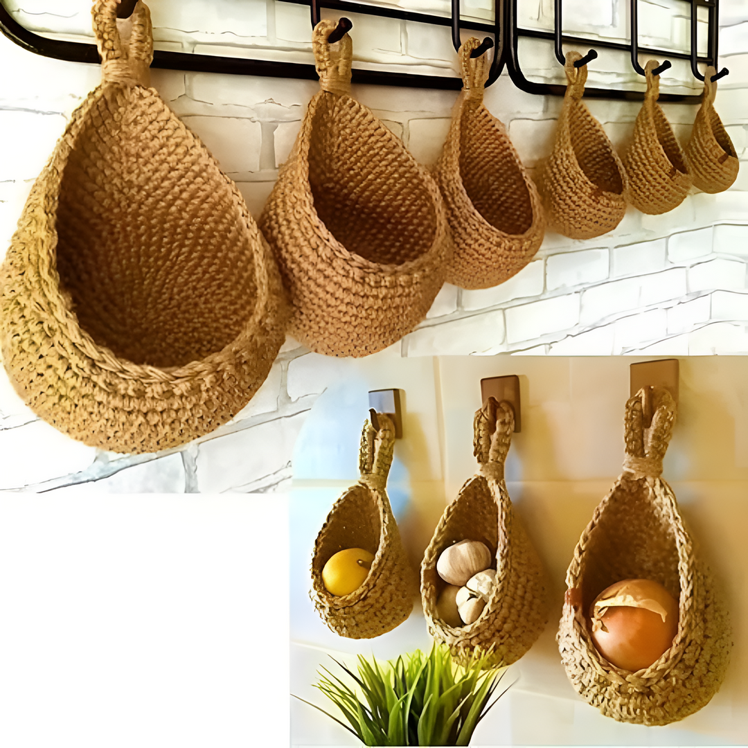 Panier suspendu en jute tressé