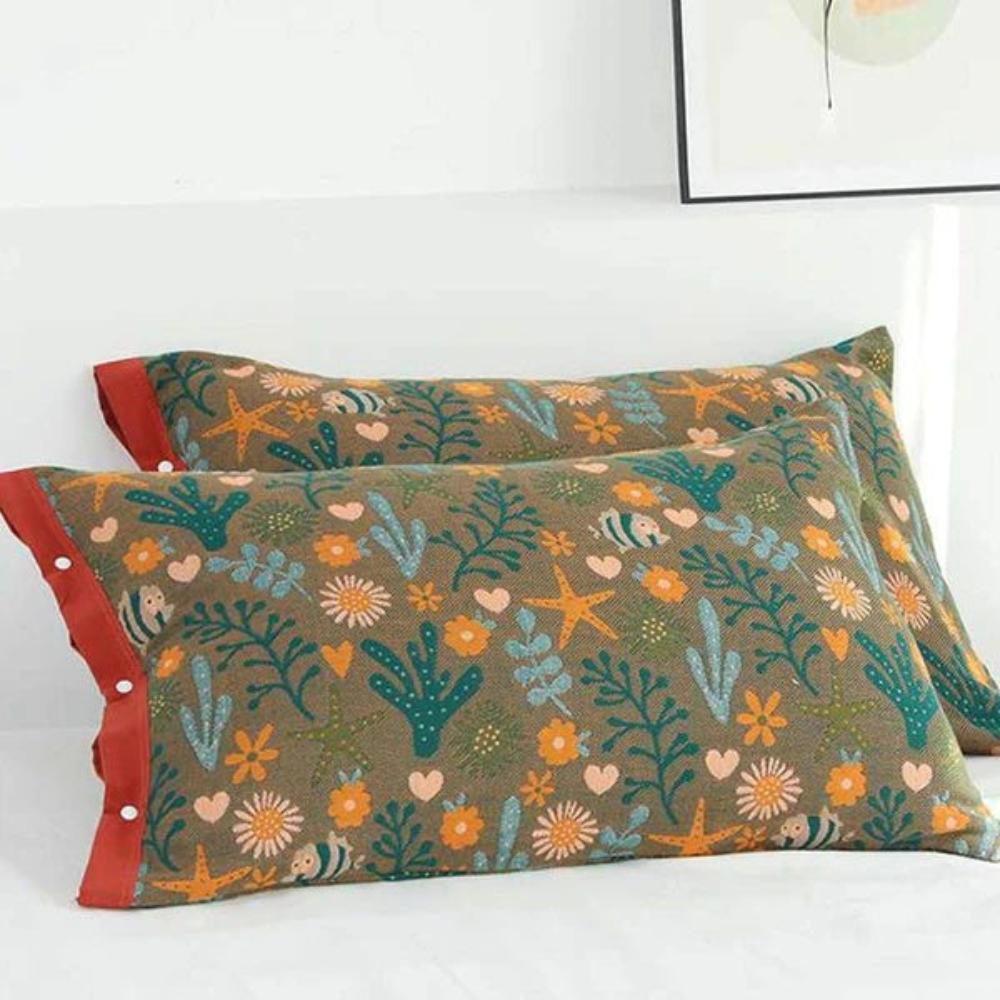 Kissenbezüge aus Baumwolle mit Blumenmuster 52 x 80 cm