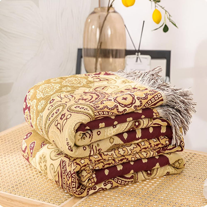 Jacquard-Baumwoll-Tagesdecke mit Paisley-Muster 200 x 230 cm