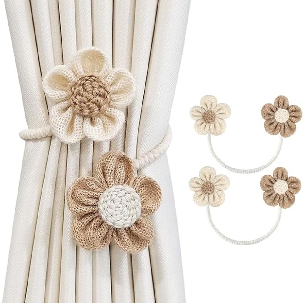 Raffhalter Hanfseil mit Blüte 2er-Set