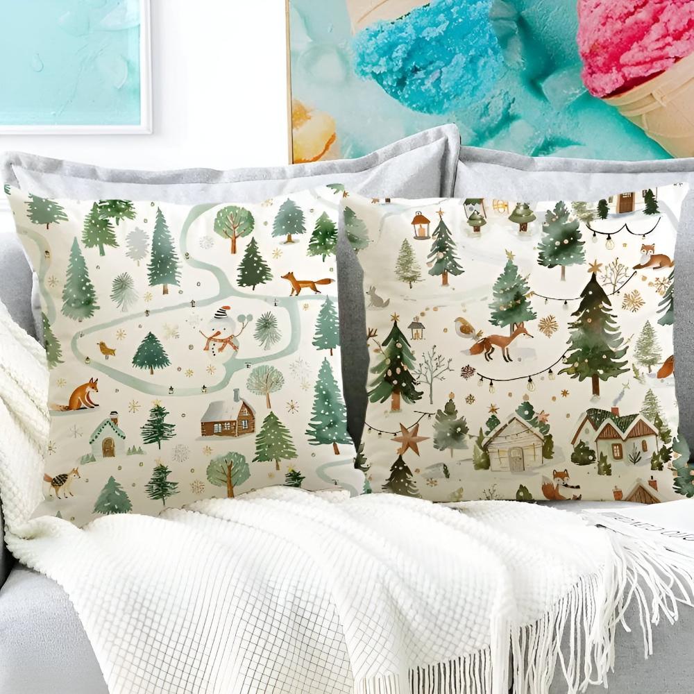 Housse de coussin paysage d&