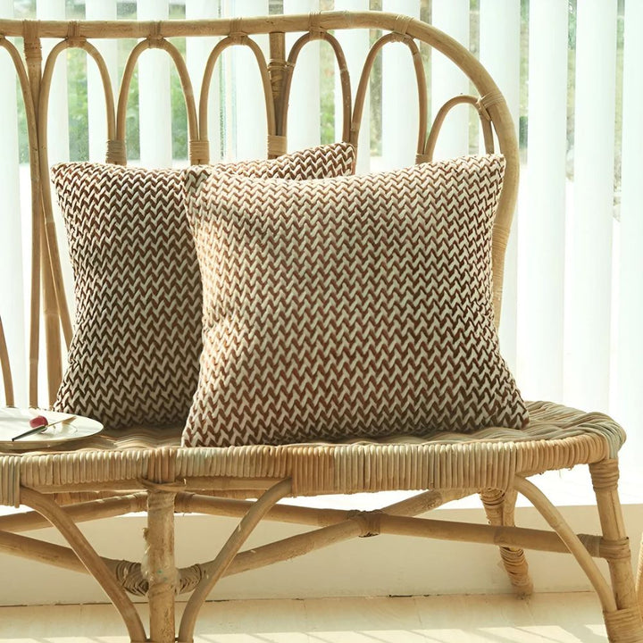 Housse de coussin à chevrons