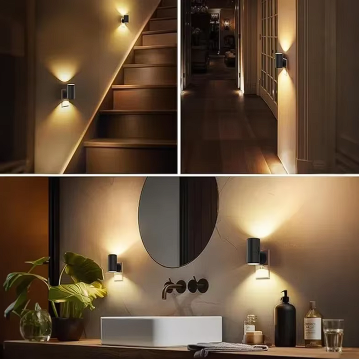 Nachtleuchten an Treppe, im Flur und im Badezimmer