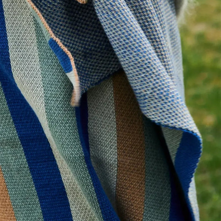 Plaid en coton à rayures 130 x 160 cm