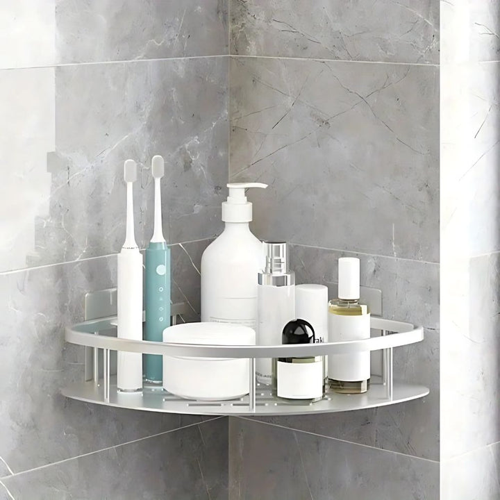 Étagère de douche en aluminium à façade galbée