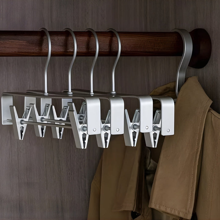 Aluminium-Kleiderbügel mit Klammern, 5er-Set