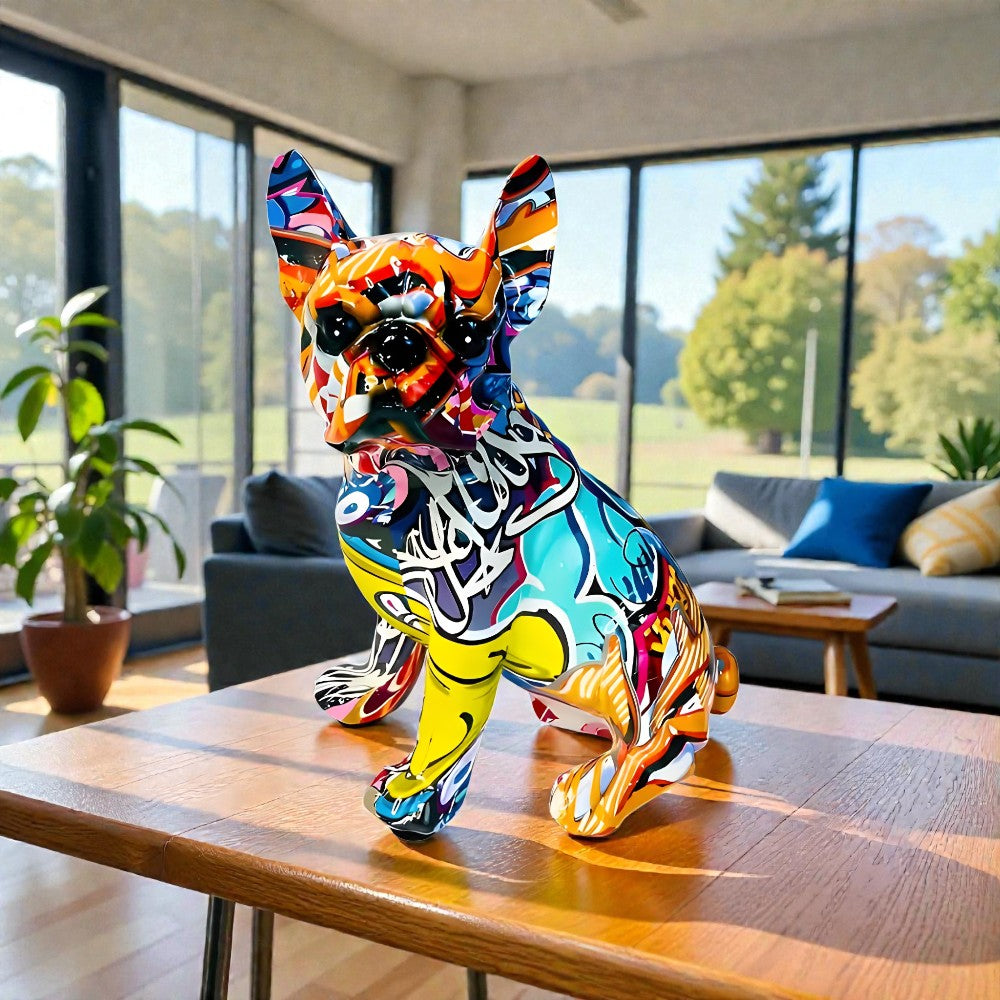 Figur Bulldogge im Graffiti-Stil