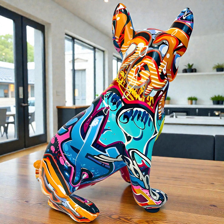 Figur Bulldogge im Graffiti-Stil