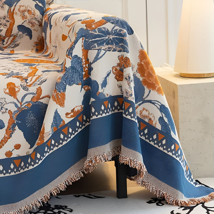 Chenille-Jacquard-Sofadecke mit Rankenmuster