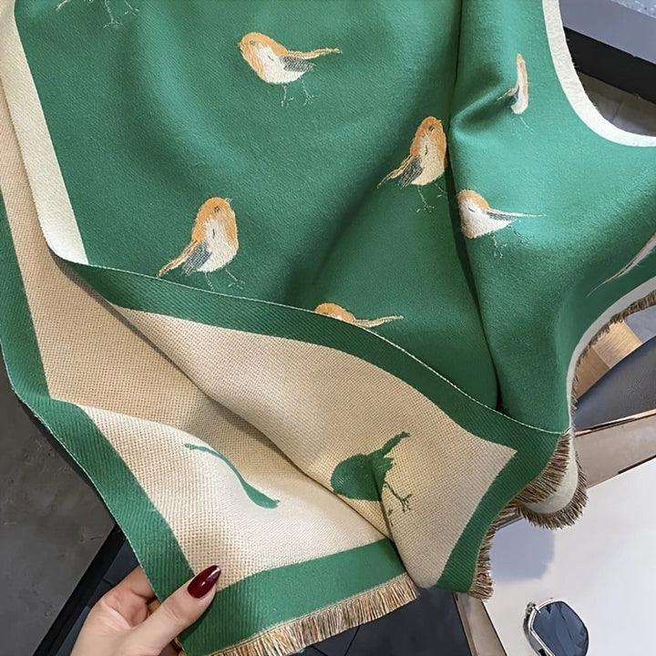 Schaltuch Vogelmotiv Jacquard