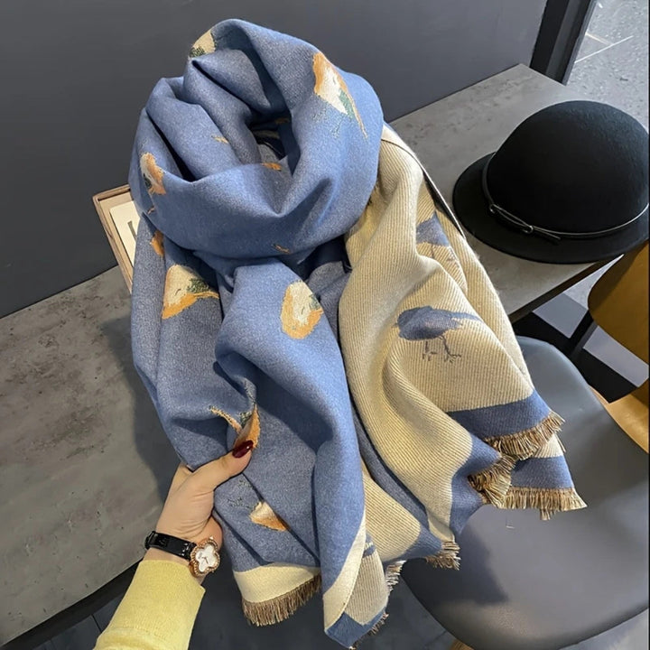 Schaltuch Vogelmotiv Jacquard