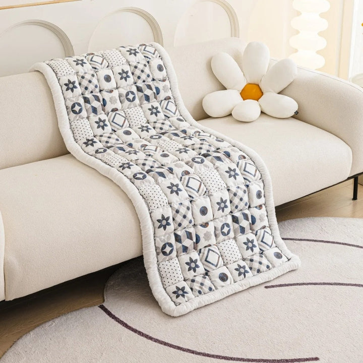 Sofaüberwurf gesteppt Boho-Dessin