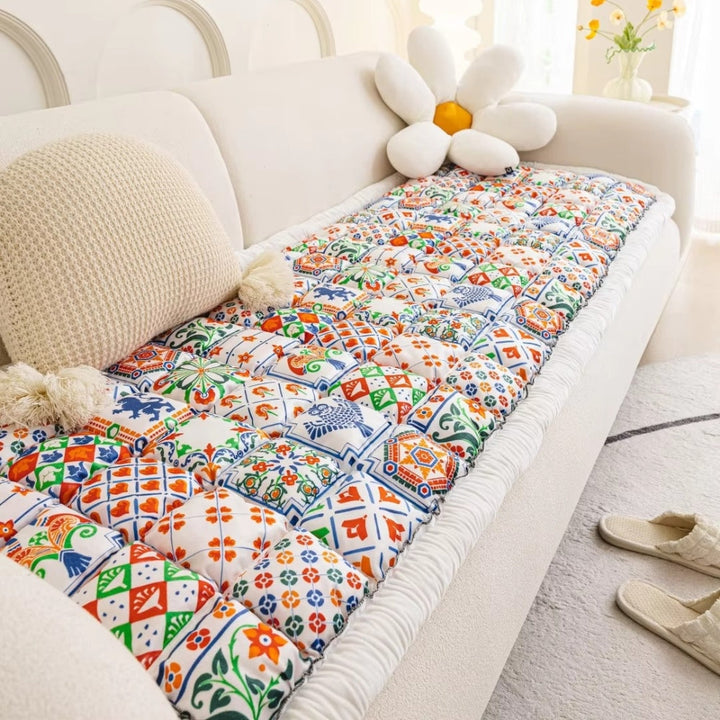 Sofaüberwurf gesteppt Boho-Dessin