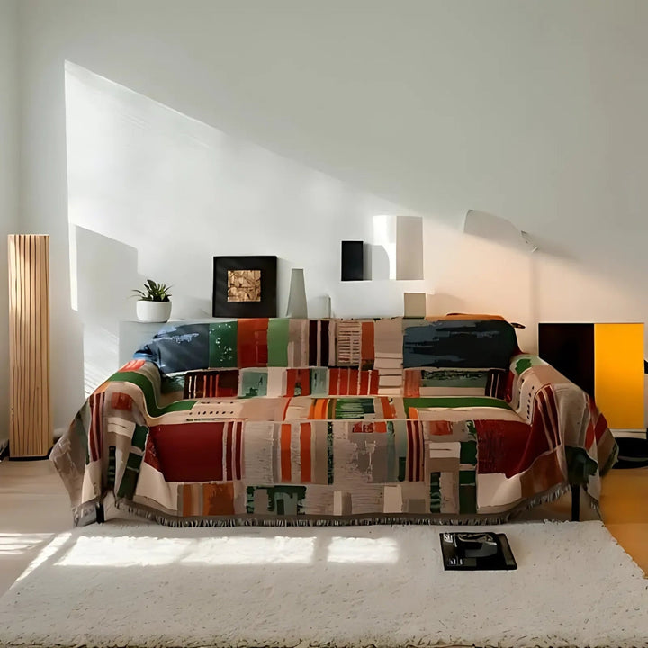 Sofaüberwurf rustikal geometrisch