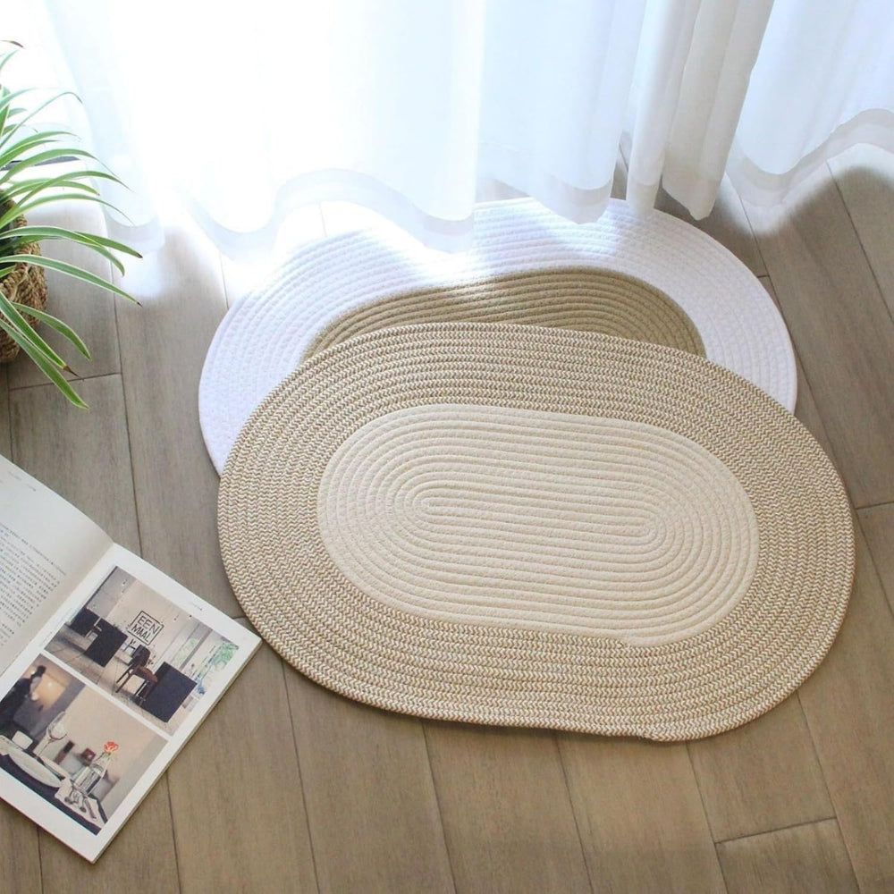 Teppich Hanf geflochten oval Boho