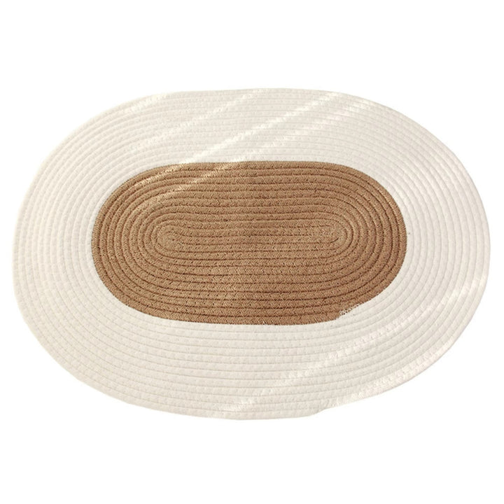 Teppich Hanf geflochten oval Boho