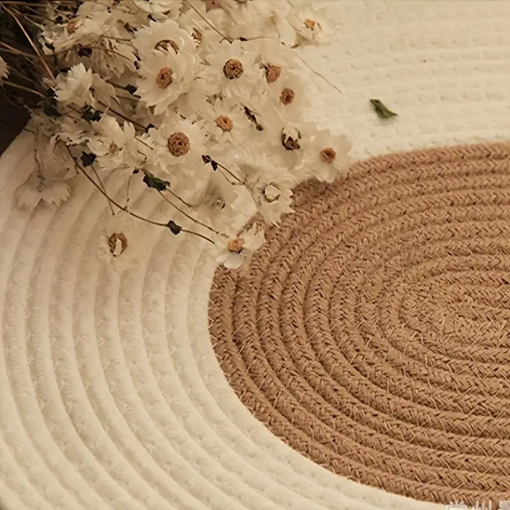 Teppich Hanf geflochten oval Boho