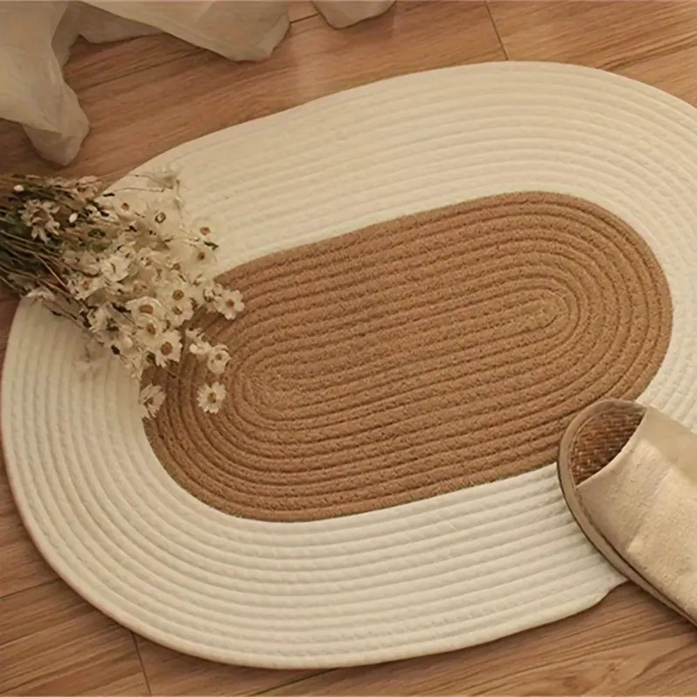 Teppich Hanf geflochten oval Boho