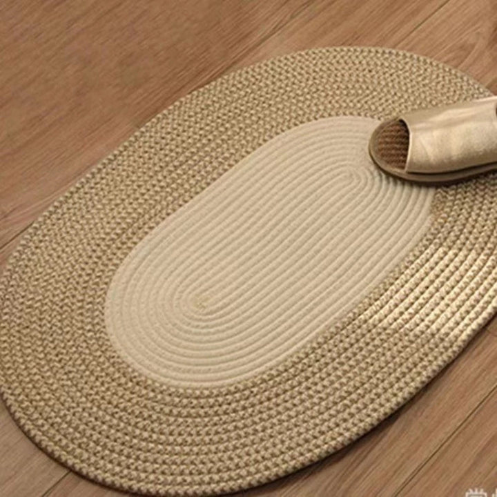 Teppich Hanf geflochten oval Boho