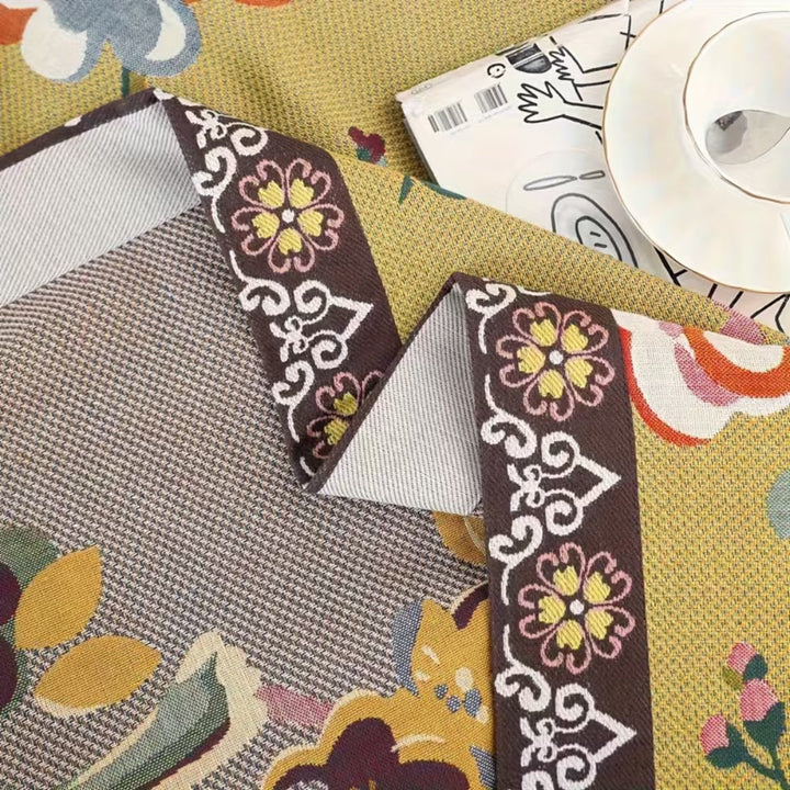 Boho-Tagesdecke aus Baumwolle mit Vögeln und Blumen 200 x 230 cm