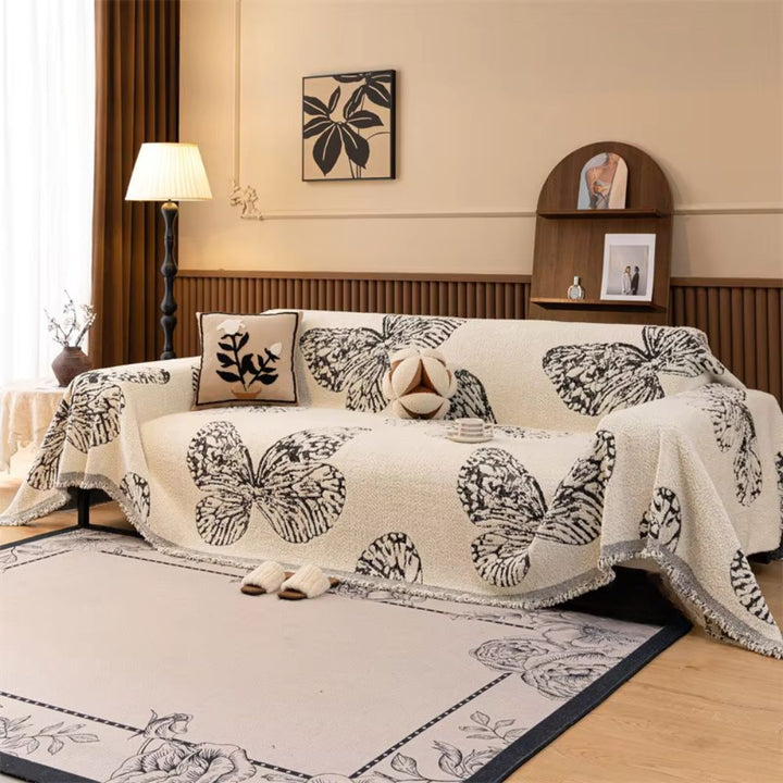 Sofaüberwurf Schmetterlingsmuster wendbar