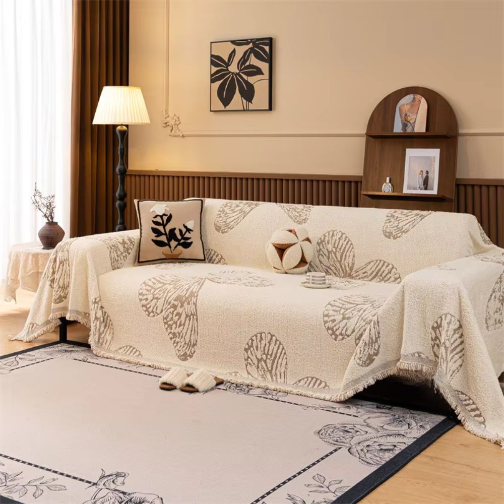 Sofaüberwurf Schmetterlingsmuster wendbar