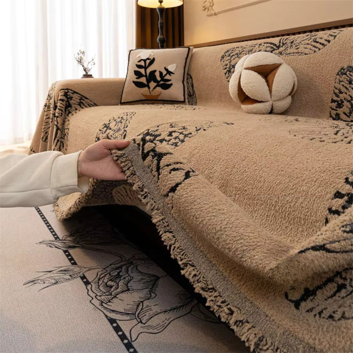 Sofaüberwurf Schmetterlingsmuster wendbar
