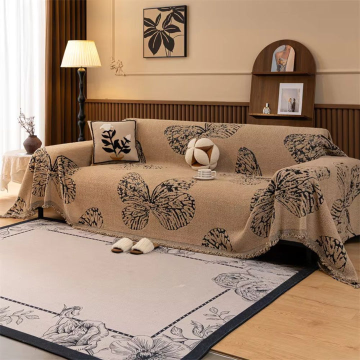 Sofaüberwurf Schmetterlingsmuster wendbar