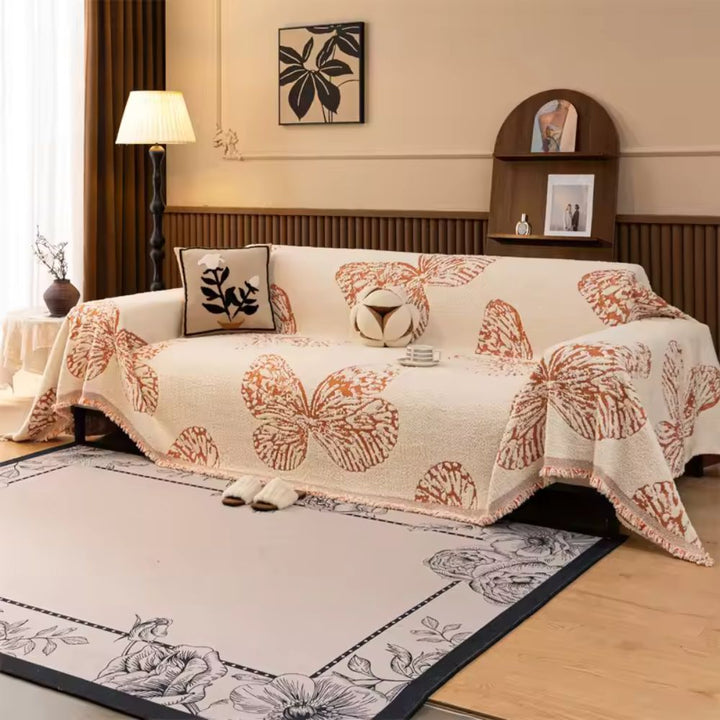 Sofaüberwurf Schmetterlingsmuster wendbar