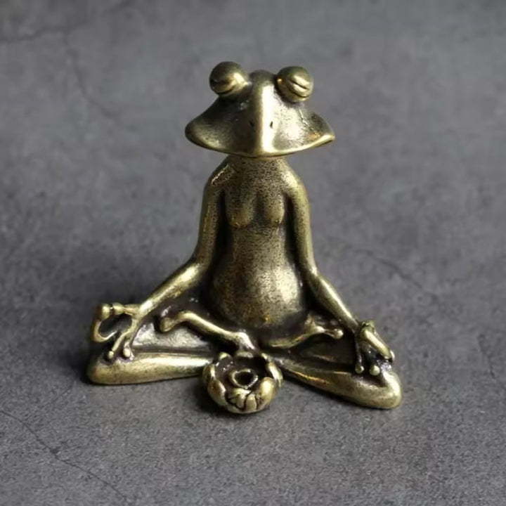 Froschfigur auf einer Lotusblüte aus Zinklegierung