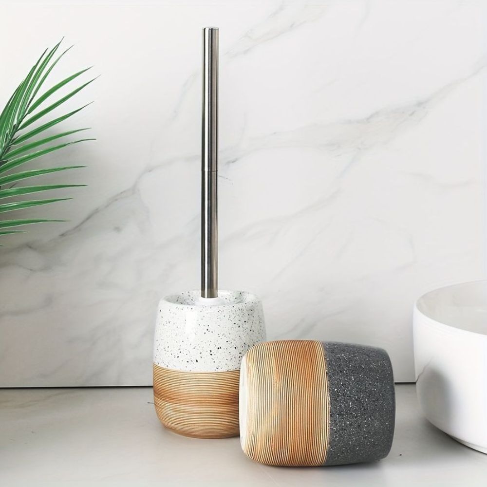 WC-Bürste Keramik mit Holzgriff