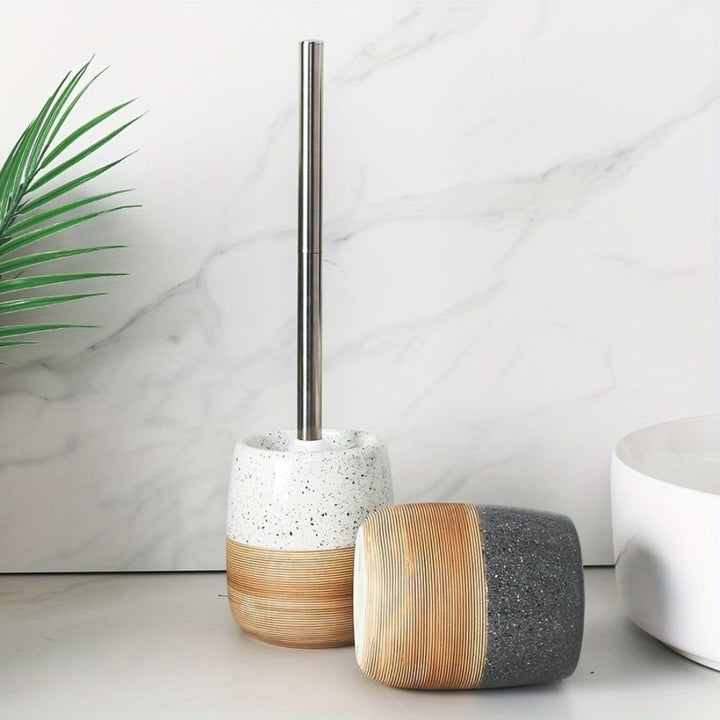 WC-Bürste Keramik mit Holzgriff