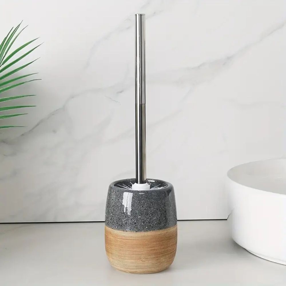 WC-Bürste Keramik mit Holzgriff