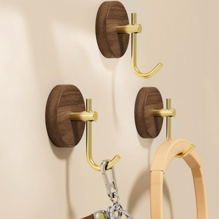 Wandhaken Holz rund selbstklebend