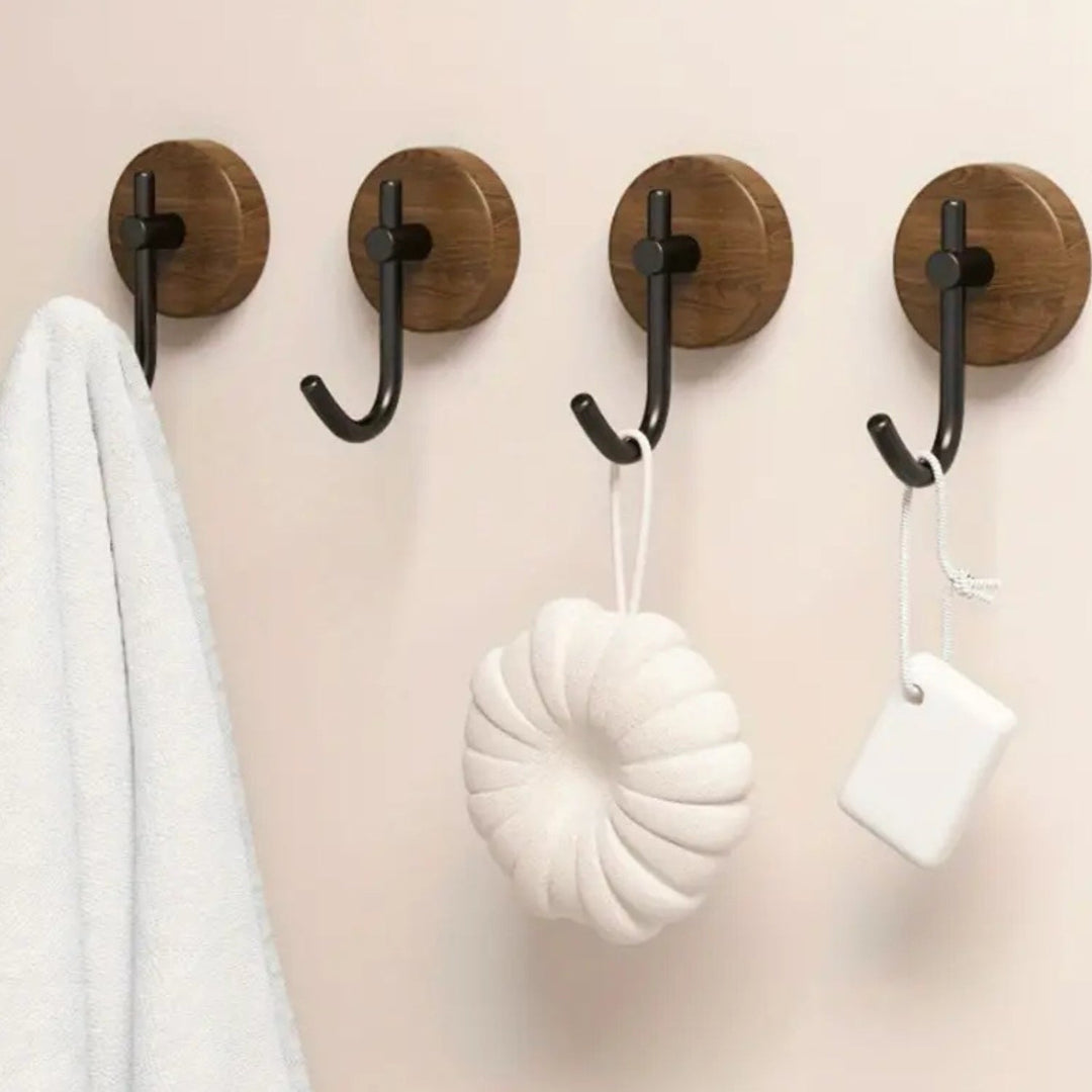 Wandhaken Holz rund selbstklebend