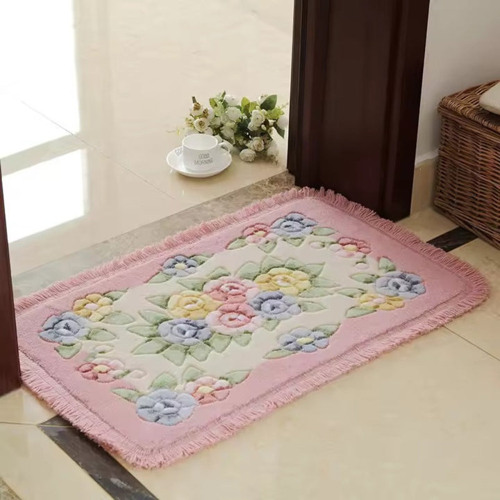 Tapis de bain à motif floral classique