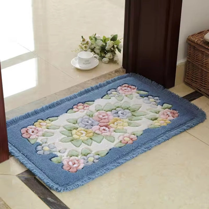 Tapis de bain à motif floral classique