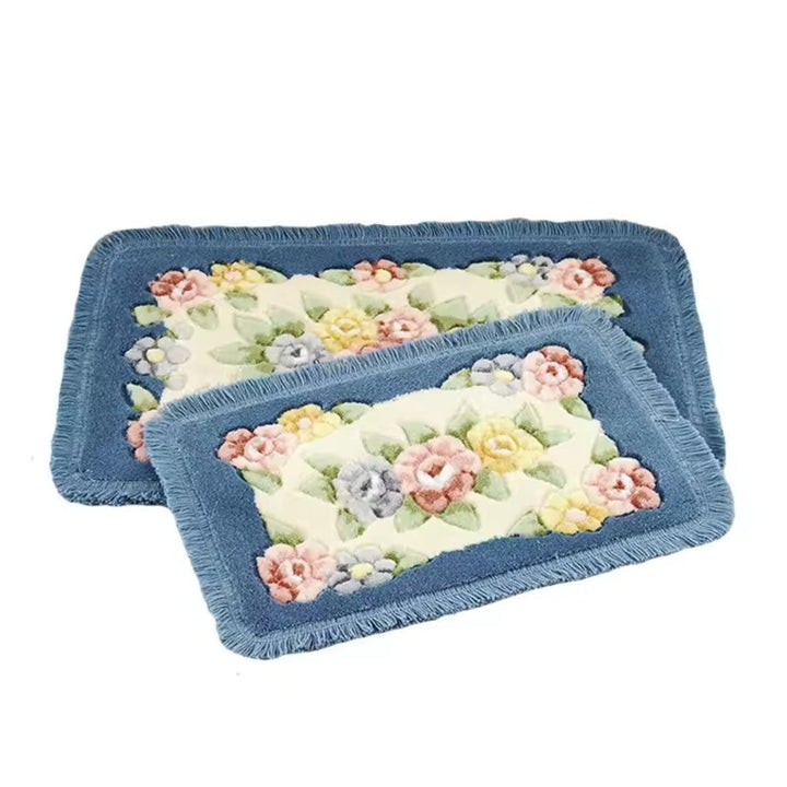 Tapis de bain à motif floral classique
