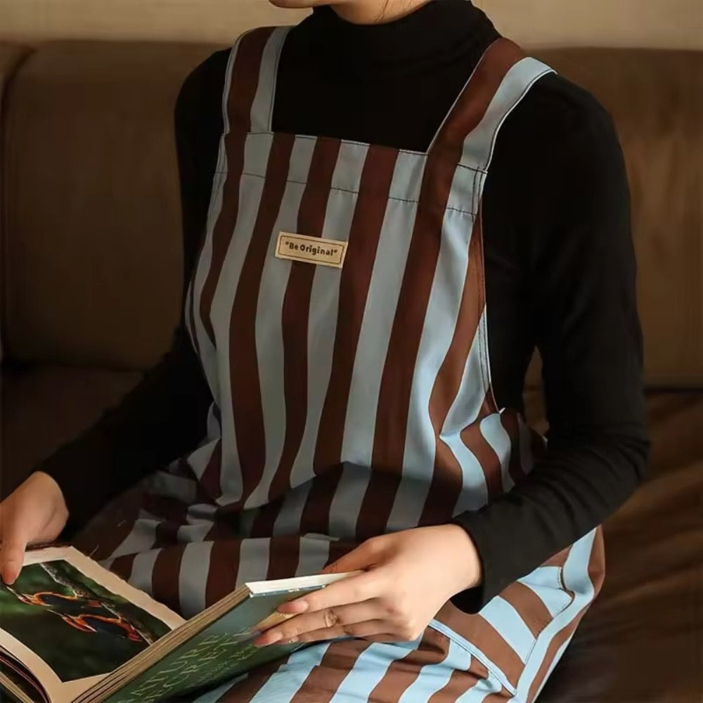 Gestreifte Schürze mit Taschen