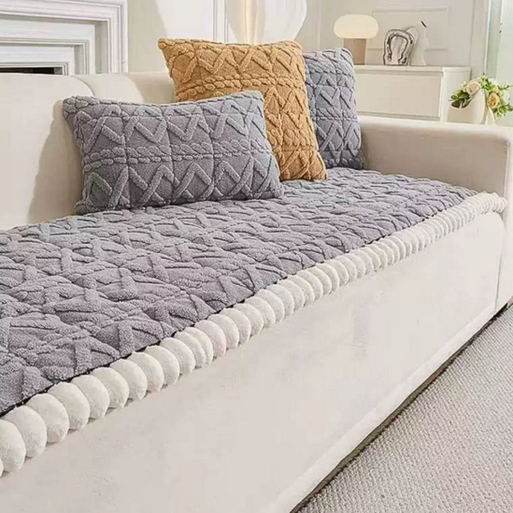 Sofaschoner Sherpa Plüsch gesteppt