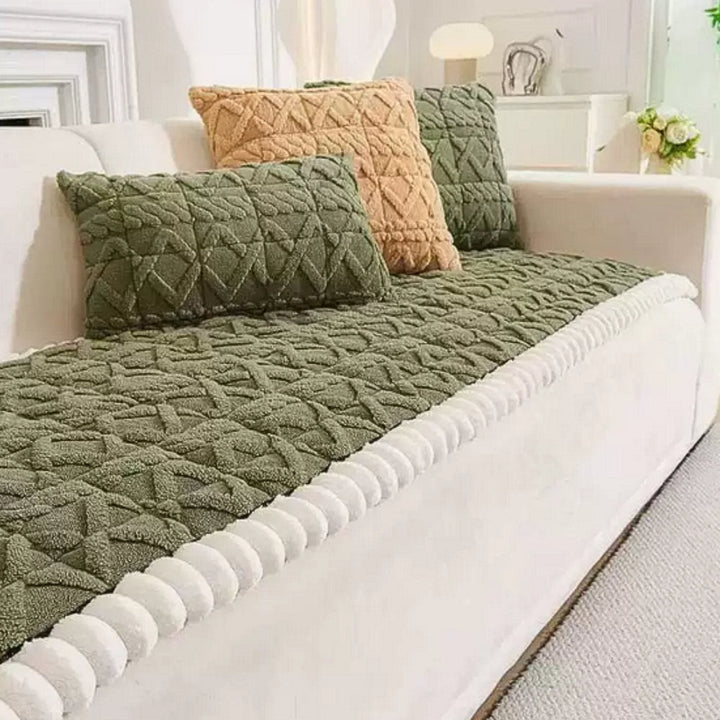 Sofaschoner Sherpa Plüsch gesteppt