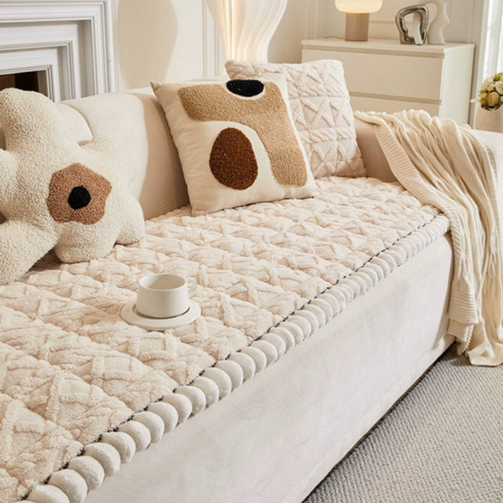 Sofaschoner Sherpa Plüsch gesteppt