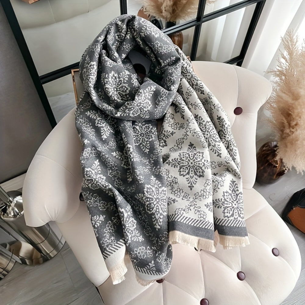 Schaltuch Fleece Damastmuster